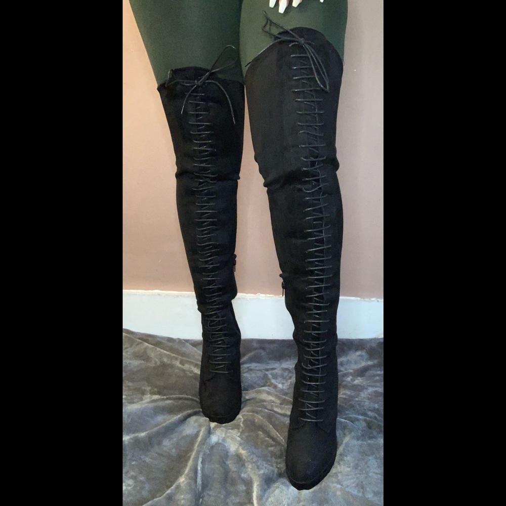 Lace up High Heel Boot
